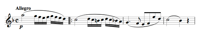 First bars of Spring Sonata by Beethoven