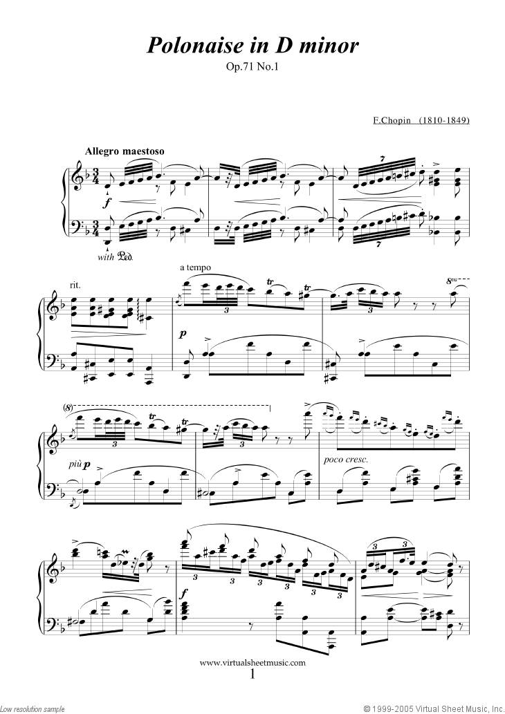 Chopin Polonaise No. 6, Op. 53: Instantly download and print sheet music Chopin