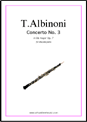 T.Albinoni: Concerto Op.7 No.3 sheet music to download for oboe & piano