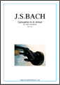 J.S.Bach: Concerto in A minor sheet music to download for flute & piano