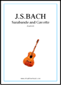 J.S.Bach: Sarabande and Gavotte sheet music to download for guitar solo
