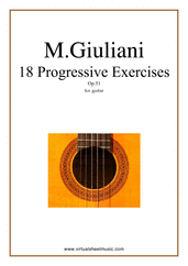 Mauro Giuliani: Progressive Exercises, 18 - Op.51 sheet music  for guitar solo