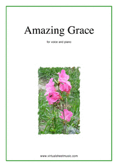 Miscellaneous: Amazing Grace (in G) sheet music  for voice & piano