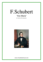 Franz Schubert: Ave Maria sheet music  for tuba in Eb & piano