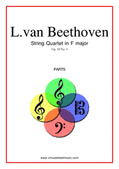 Ludwig van Beethoven: Quartet Op.18 No.1 in F major (complete) sheet music  for string quartet