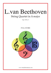 Ludwig van Beethoven: Quartet Op.18 No.5 in A major (f.score) sheet music  for string quartet