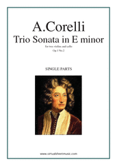 Arcangelo Corelli: Trio Sonata in E minor Op.1 No.2 (parts) sheet music  for two violins & cello