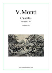 Vittorio Monti: Czardas, easy gypsy airs sheet music  for guitar solo