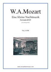 Wolfgang Amadeus Mozart: Eine Kleine Nachtmusik (complete) sheet music  for wind quintet
