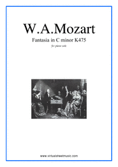 Wolfgang Amadeus Mozart: Fantasia in C minor K475 sheet music  for piano solo