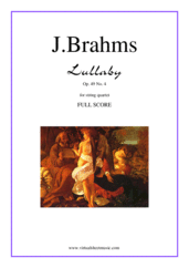 Johannes Brahms: Lullaby Op. 49 No. 4 (f.score) sheet music  for string quartet