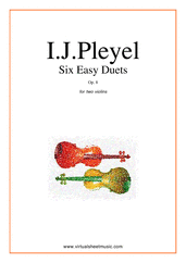 Ignaz Joseph Pleyel: Six Easy Duets Op.8 sheet music  for two violins