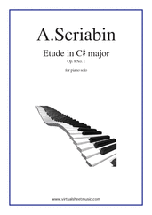 Alexander Scriabin: Etude in C# major Op.8 No.1 sheet music to d