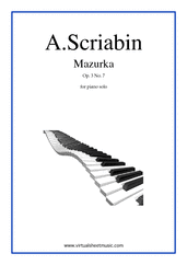 Alexander Scriabin: Mazurka Op.3 No.7 sheet music to download in