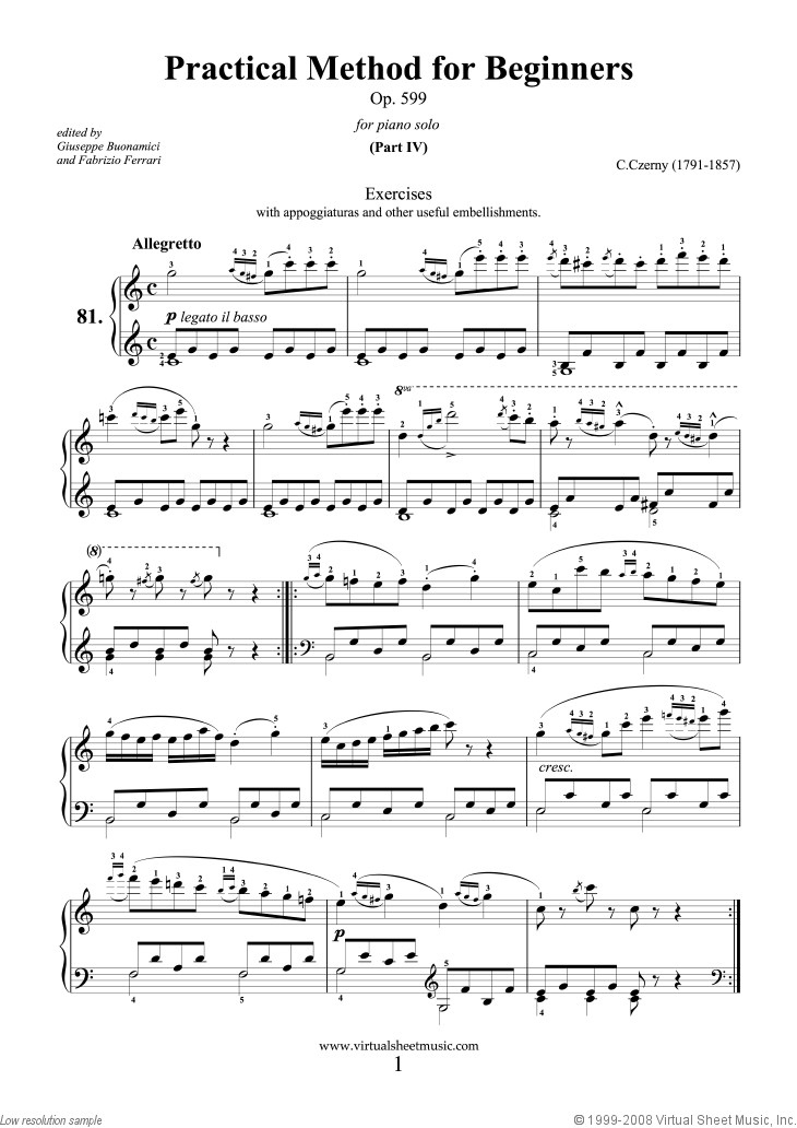 Czerny - Free sheet music to download in PDF, MP3 & Midi
