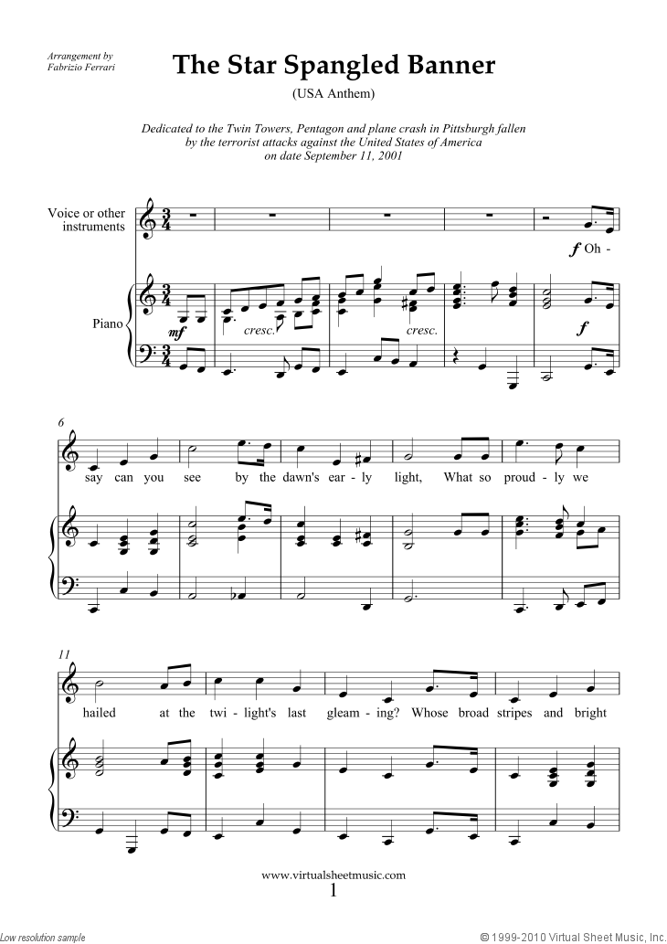 Star Spangled Banner Piano Note For Beginner 24