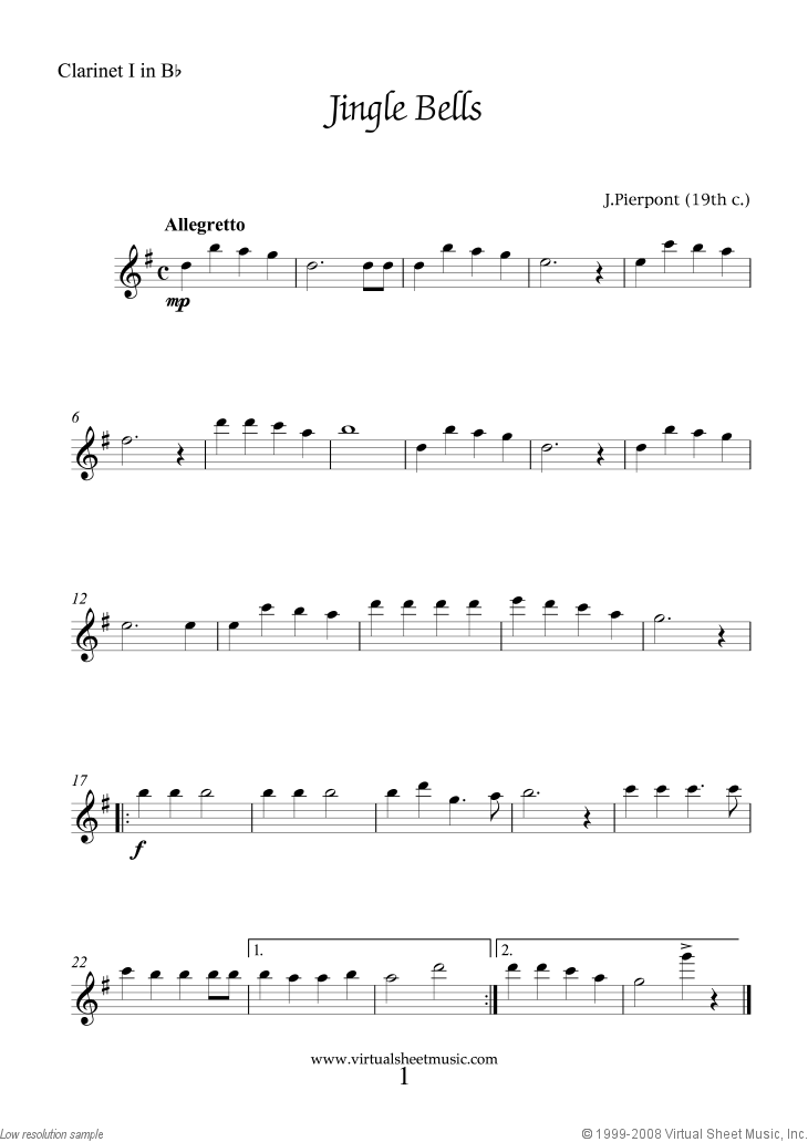 Christmas Clarinet Sheet Music To Download And Print
