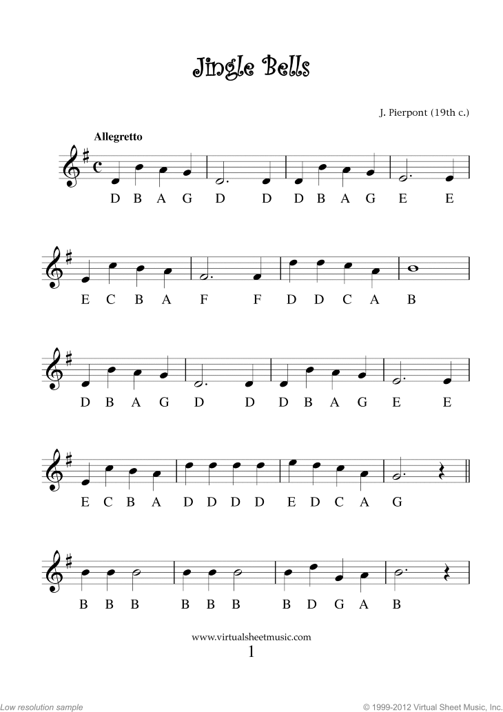 Very Easy Christmas Flute Sheet Music Songs Printable PDF 