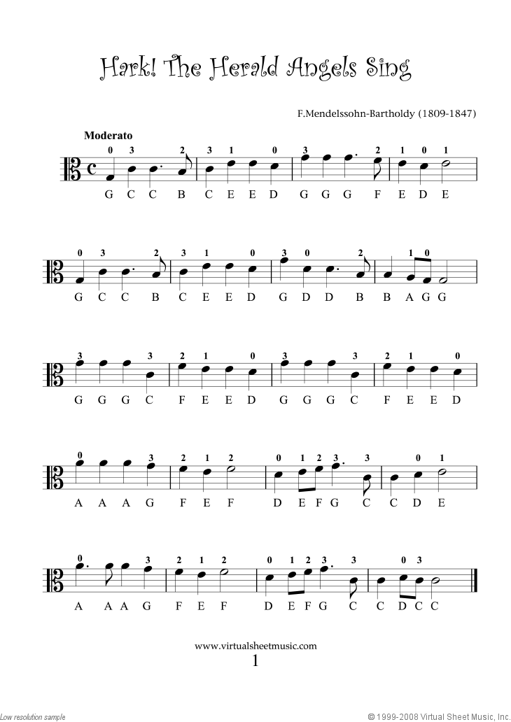 Viola Solo Christmas Sheet Music Carols "For Beginners ...