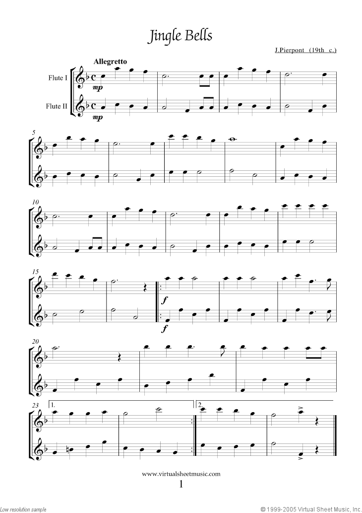 Two Flutes Christmas Duet Sheet Music Carols | Easy [PDF]