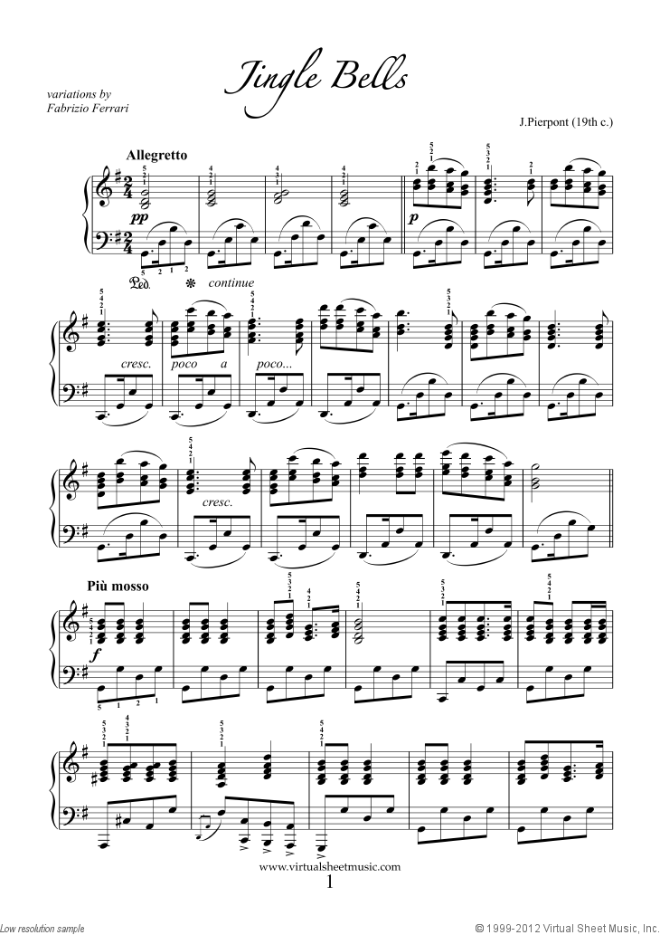 Advanced Christmas Piano Sheet Music Songs, Printable PDF