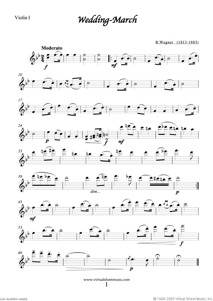 Wedding Sheet Music for two violins and cello [PDF-interactive]