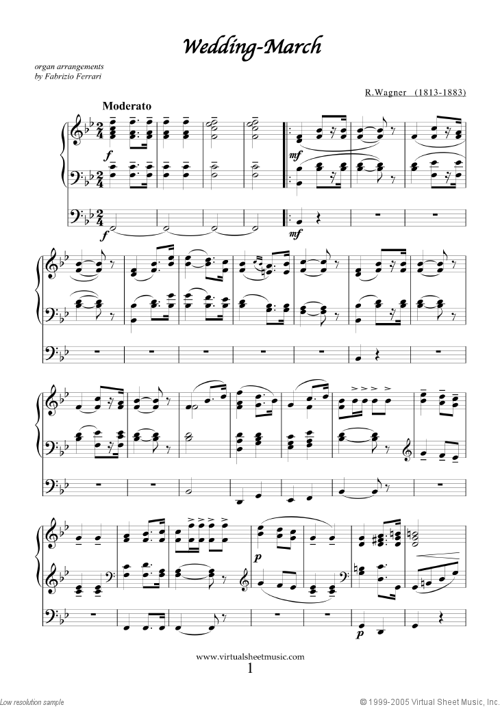 Wedding Sheet Music for organ solo [PDF-interactive]