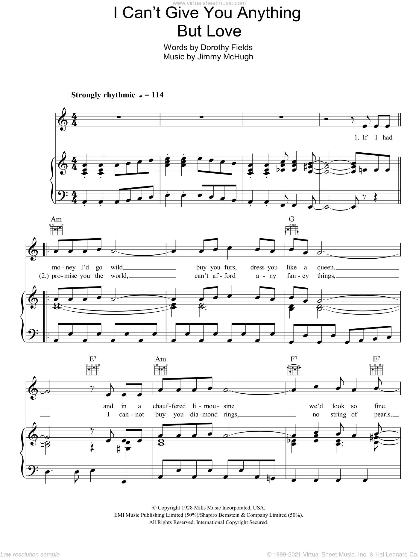 Stylistics I Can't Give You Anything But Love sheet music for voice, piano or guitar