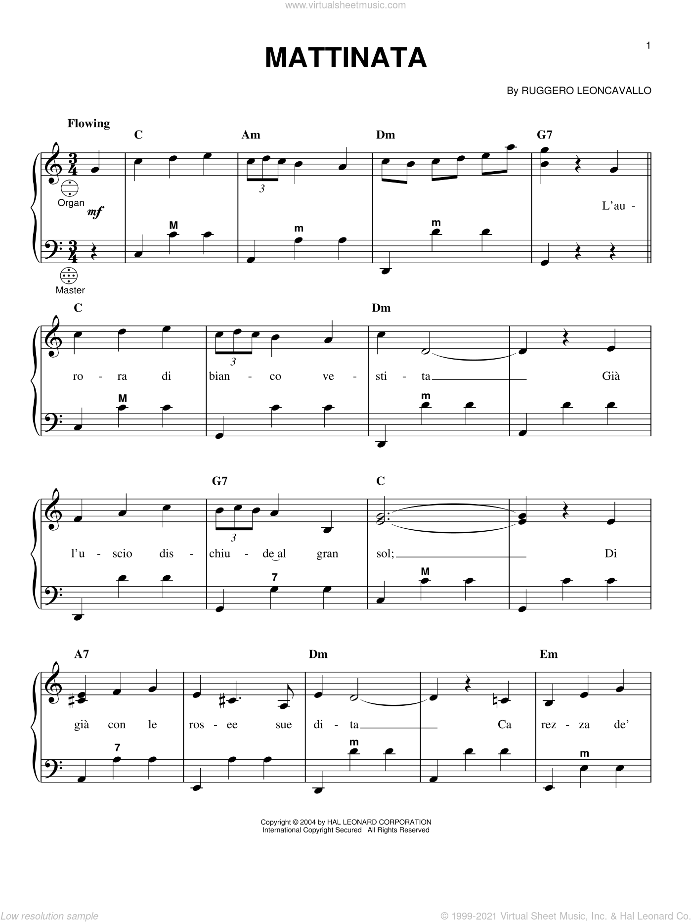 Lanza - Mattinata sheet music for accordion [PDF]