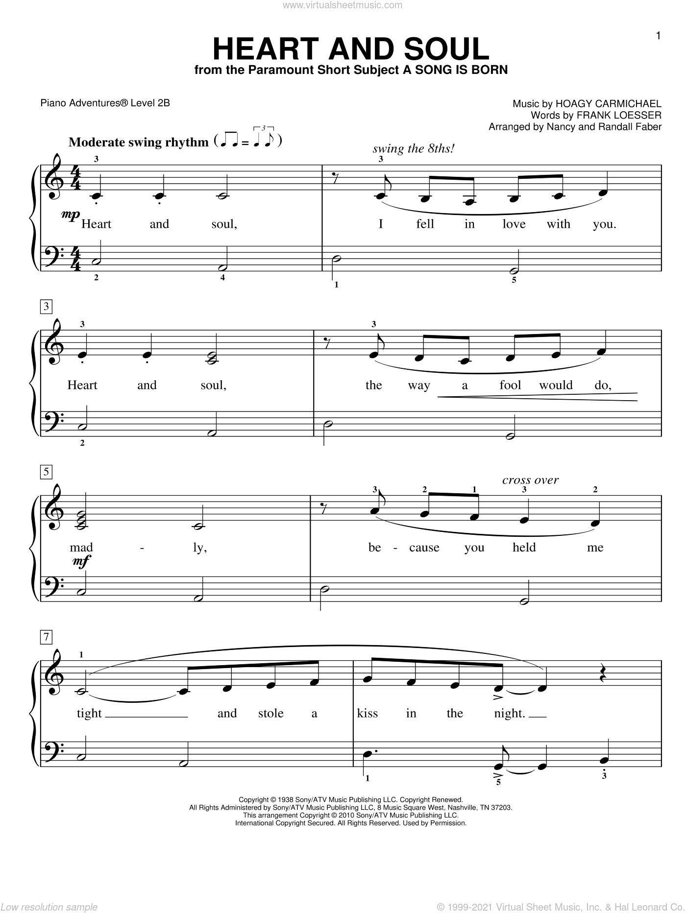 Carmichael - Heart and Soul sheet music (intermediate/advanced) for