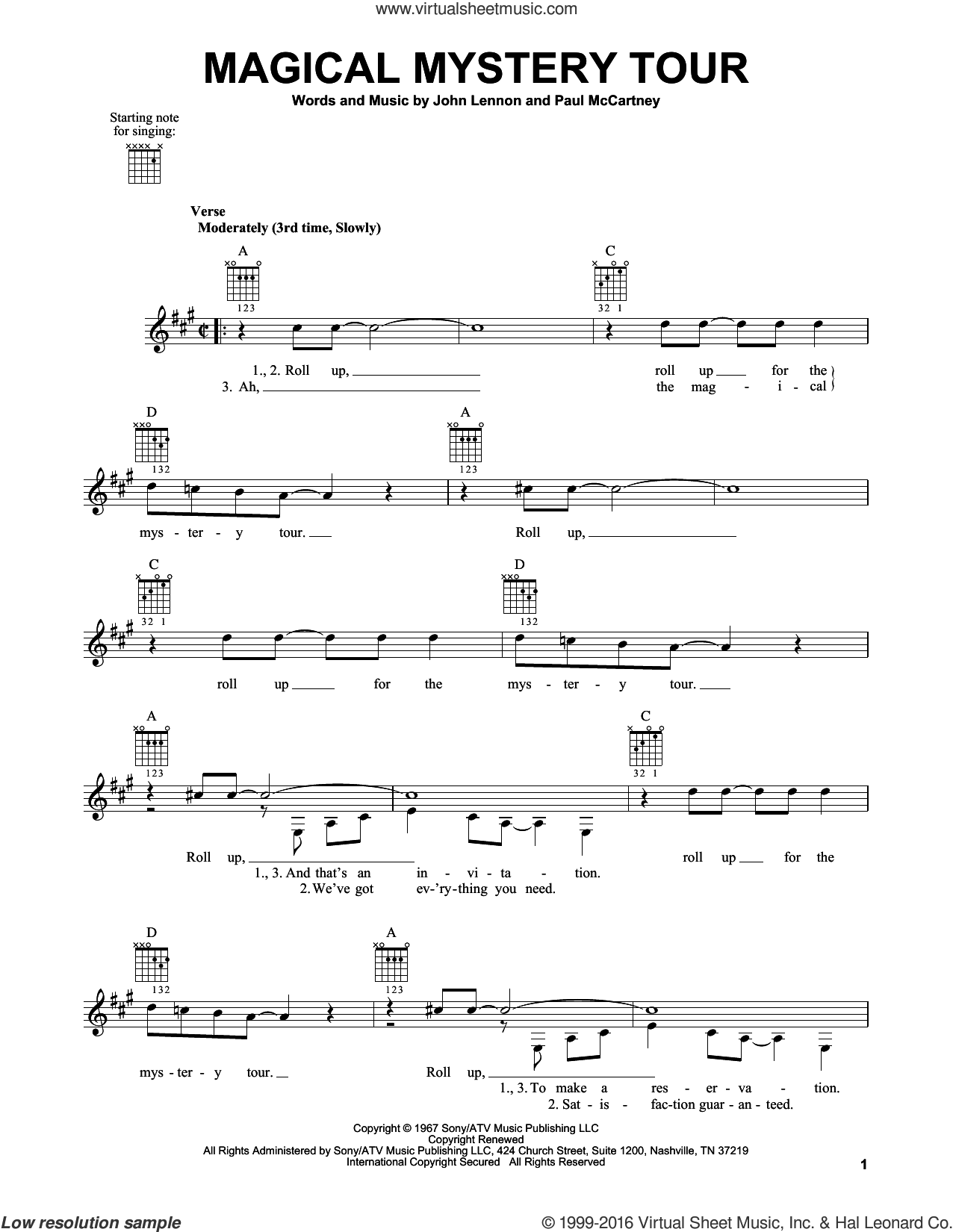beatles magical mystery tour chords