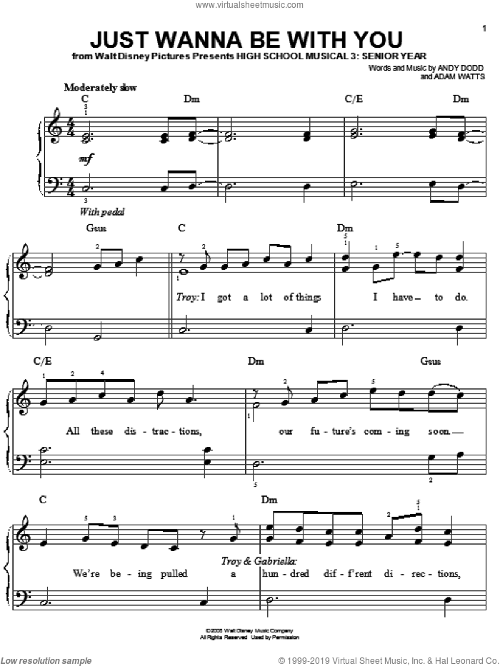 3 - Just Wanna Be With You sheet music for piano solo [PDF]
