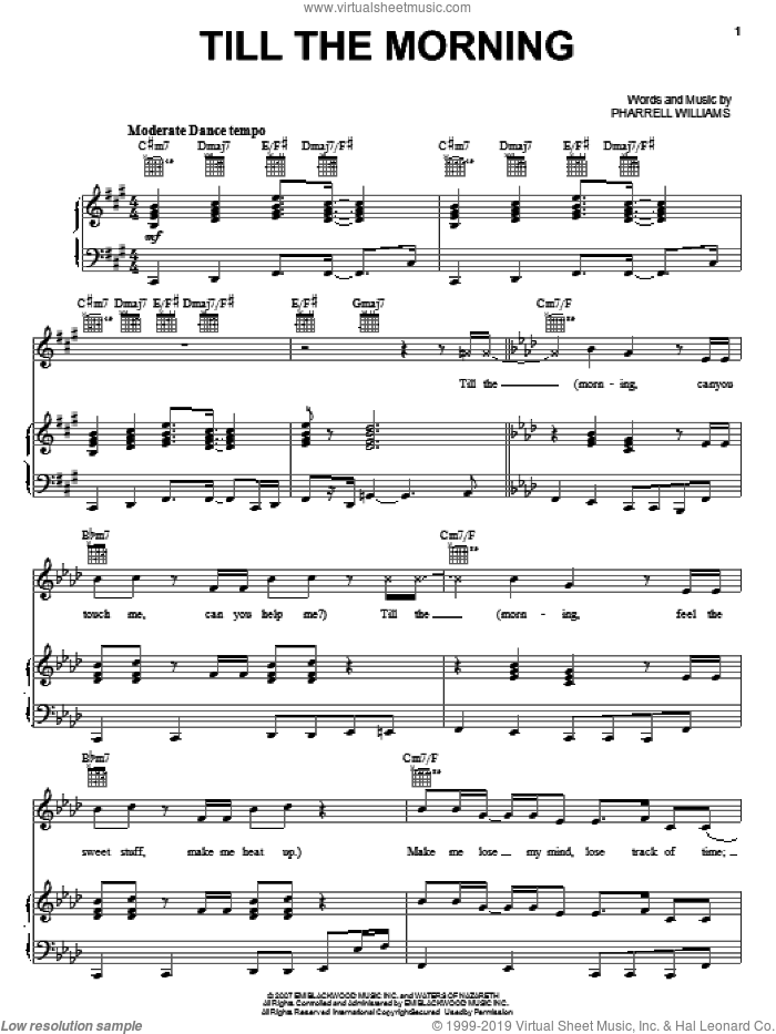 Blige - Till The Morning sheet music for voice, piano or guitar