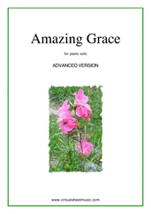 Miscellaneous: Amazing Grace (advanced version) sheet music to download for piano solo