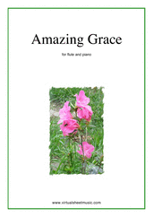 Miscellaneous: Amazing Grace sheet music to download for flute & piano