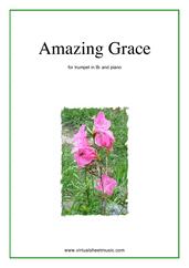 Miscellaneous: Amazing Grace sheet music to download for trumpet & piano