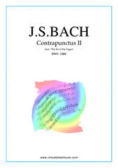 Johann Sebastian Bach: The Art of the Fugue, BWV 1080 - Contrapunctus II sheet music to download for piano solo (organ or harpsichord)