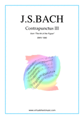 Johann Sebastian Bach: The Art of the Fugue, BWV 1080 - Contrapunctus III sheet music to download for piano solo (organ or harpsichord)