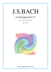 Johann Sebastian Bach: The Art of the Fugue, BWV 1080 - Contrapunctus V sheet music to download for piano solo (organ or harpsichord)