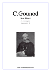 Charles Gounod: Ave Maria (in G for soprano) sheet music to download for voice