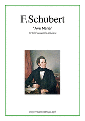 Franz Schubert: Ave Maria sheet music to download for tenor saxophone