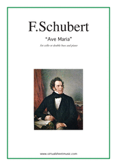 Franz Schubert: Ave Maria sheet music to download for cello or double-bass