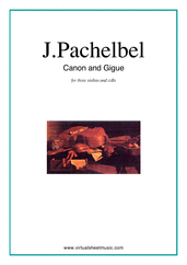 Johann Pachelbel: Canon in D & Gigue (parts) sheet music to download for three violins