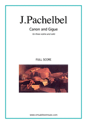 Johann Pachelbel: Canon in D & Gigue (COMPLETE) sheet music to download for three violins
