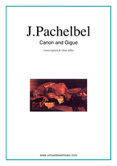 Johann Pachelbel: Canon in D & Gigue sheet music to download for four cellos