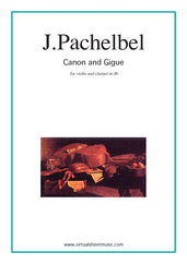 Johann Pachelbel: Canon in D & Gigue sheet music to download for violin & clarinet