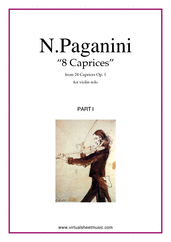 Nicolo Paganini: Caprices Op.1, part I sheet music to download instantly for violin solo