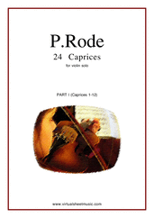 Pierre Rode: Caprices part I (1-12) sheet music to download instantly for violin solo