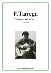 Francisco Tarrega: Carnival of Venice sheet music to download for guitar solo