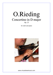 Concertino D-Dur op.25 +CD Oskar Rieding - für Violine und Klavier